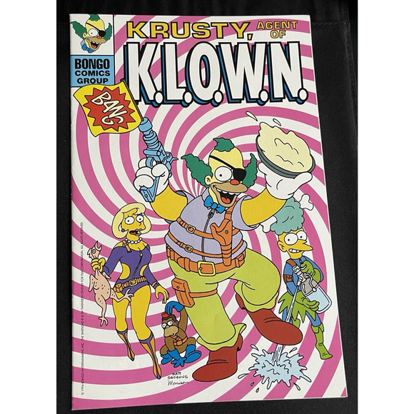 1994 Bongo Comics Krusty Agent of Klown / The Simpsons #3 🤪 Flip Comic Book - Picture 1 of 3